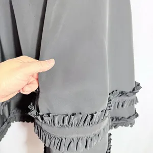 Alexis Black Ruffled Trim Sleeveless Open Back Fit & Flare Mini Dress Size L thumbnail 10