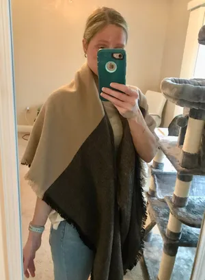 Poncho Scarf Tan thumbnail 3