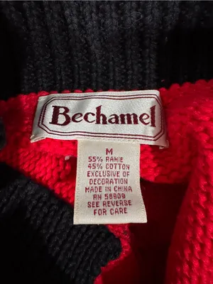 Bechamel Christmas Tree Vest Sweater Snowman Medium Red Black Winter thumbnail 4