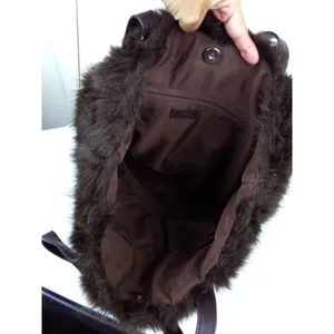 Urban Outfitters Brown Faux Fur Tote Bag Y2K Shoulder Purse Large Fuzzy Grunge thumbnail 5