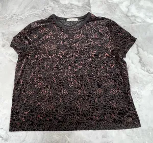 We The Free Oversized Boxy Top Textured Flocked Floral‎ Print Size Small thumbnail 1