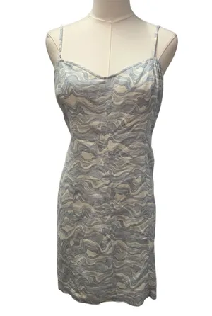 Abercrombie & Fitch Corset Lined Linen Blend Sheath Mini Dress Women Medium Tall thumbnail 1