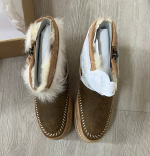 UGG Fluff Punk Shearling Leather Booties Boots thumbnail 9