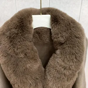 Stunning Soft, Faux Rabbit Fur Collar and Lapels, Cape - White - one size thumbnail 6