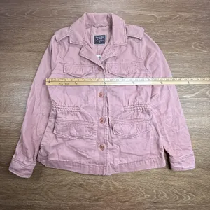 Abercrombie & Fitch Utility Jacket Womens XS Pink Military Cargo Cotton NWT thumbnail 10
