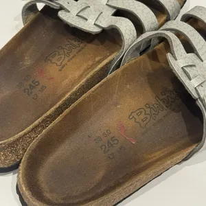 Birkie Birkenstock Florida 3 Strap Slip On‎ Sandal Silver Women's 7-7.5 EU 38 thumbnail 6