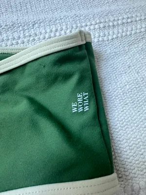 We Wore What contrast one shoulder top green / wheat NWT XS thumbnail 6