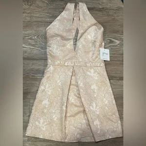 Missguided Cross Over Floral Formal Embroided Pattern Skater Dress NWT size 6 thumbnail 3