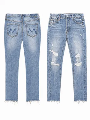Mother jeans Trickster skimp fray thrill seeker raw hem distressed blue denim 24 thumbnail 2