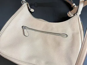 Coach Teri Hobo Bag Purse Beige Leather w Crossbody Strap thumbnail 4