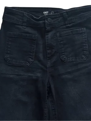 OAT NEW YORK Black Wide Leg Raw Hem Jeans High Rise Women Size 4 27 Grunge Retro thumbnail 7