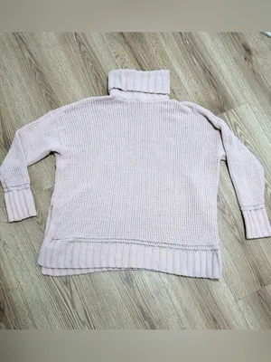 Aerie‎ Chenille Oversized Turtleneck Sweater Womens XS Blush Pink Soft Knit thumbnail 2
