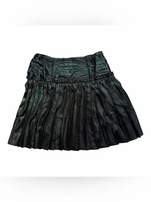 ANTHROPOLOGIE CURRENT AIR Women’s Black Opal Iridescent Pleated Skirt Size M thumbnail 2
