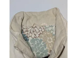 Carhartt Marlinton Vest Embroidered Puffer Cream Red Full Zip Womens Small Top thumbnail 3