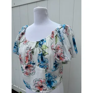 Abercrombie & Fitch Ruched Puff Sleeve Scoopneck Top Size XL thumbnail 4