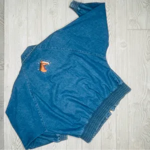 Vintage cotton denim Jean jacket horse / ranch / cowgirl theme embroidered patch thumbnail 10