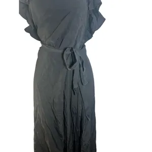 & Other Stories Black Ruffle Spaghetti Strap Asymmetrical Midi Dress Size 8 thumbnail 2
