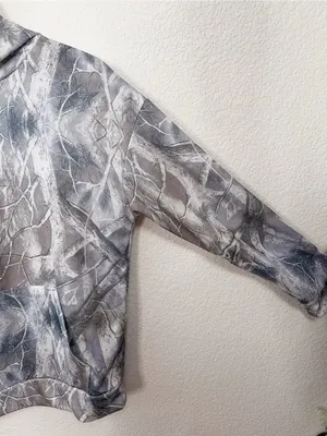 Amazon Gray Abstract Snakeskin Print Lightweight Pullover Hoodie thumbnail 4
