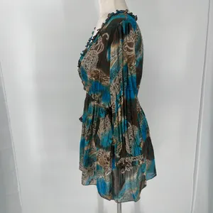 Notations Chiffon Y2K Babydoll Tunic Womens Top Sz L Y2K Boho Ruffle Festival thumbnail 6