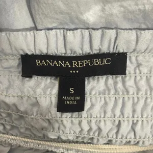 Banana Republic Puff Sleeve Top Womens S Blue Cotton Smocked Coquette Clean Girl thumbnail 7