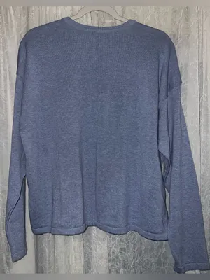Pact Organic Cotton Classic Fine Knit Relaxed sweater light blue large NWO thumbnail 3