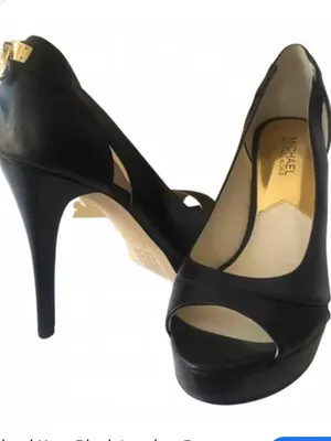 MICHAEL Michael Kors Hamilton Black Peep-Toe Platform Pumps size 9 thumbnail 1
