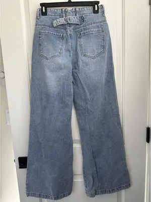 PTCL Utility High Waist Wide Leg Jeans Light Wash Indigo Size 25 thumbnail 7