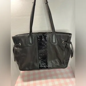 Coach Black and Glossy Leather Tote thumbnail 2