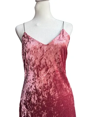 Active‎ USA Maroon Velvet Slip Dress Sz L thumbnail 4