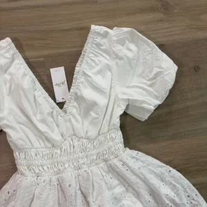 NWT Lilly Pulitzer Axelle Eyelet Romper Resort White Tropical Leaf Size 4 thumbnail 4