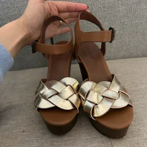Gold & brown wedge heels! Size 6 thumbnail 2