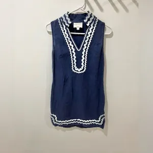 Anthropologie Women XS Sail to Sable Linen Dress Vacay European Coastal Chic thumbnail 9