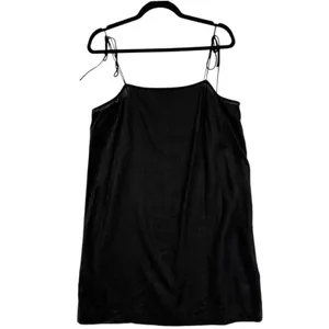 Old Navy L Black Linen Mini Dress Resort Party Goth LBD‎ Minimalist thumbnail 4