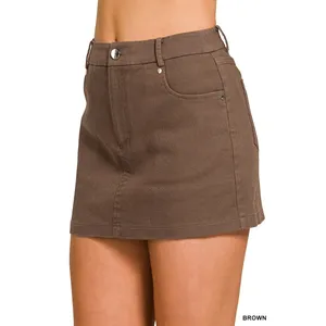 Zenana Cotton Twill‎ Lined Mini Skirts - Medium thumbnail 3