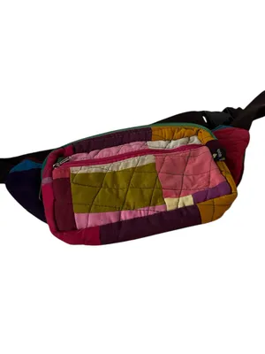 Upcyclie Colorblock Quilted Patchwork Crossbody Belt Bag thumbnail 2