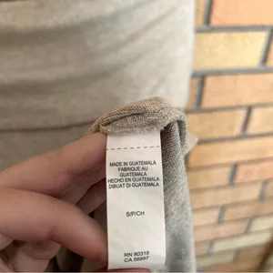 Lucky Brand Off the Shoulder Knit Sweater Beige Size Small thumbnail 3