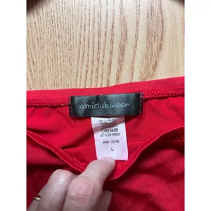 B45 New Womens AMI 2Pc Red Bikini Set High Waisted Strappy Large Waist 30-31" thumbnail 4