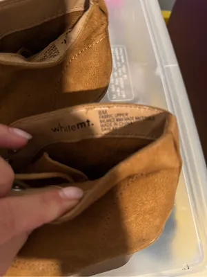 White Mountain Women's Tan Suede Wedge Booties - Lace-Up Comfort size 6 thumbnail 4