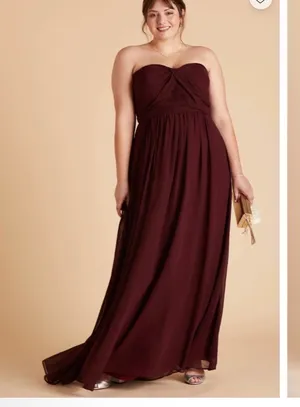 Birdy Grey burgundy Convertible Grace Dress with pockets, size L thumbnail 5