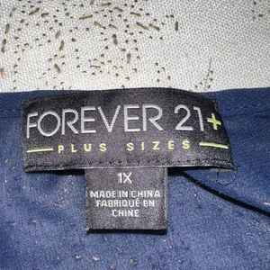 Forever 21+ Navy Blue Resort Chiffon Blouse | Twisted Back Detail | Size 1X thumbnail 7