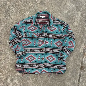Sweet Generis Tribal Aztec Pattern Button down Jacket Blue thumbnail 4