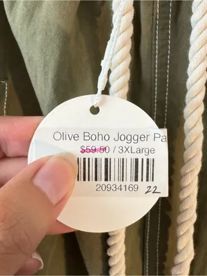 ODDI Los Angeles Olive Boho Balloon Jogger Pants Plus Size 3X Utility thumbnail 5