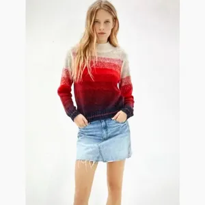 Red Ombre Long Sleeve Mock Neck Soft American Eagle Outfitters Sweater size M thumbnail 2