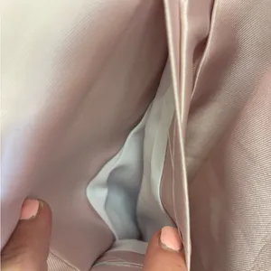 Banana Republic Pale Pink Satin High Waisted Pleated Shorts with Pockets and Side Zipper thumbnail 3