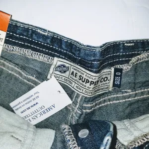 NEW‎ American Eagle Womens 0 XXS XS Cargo Shorts Dark Denim Jean VTG 00's NWT thumbnail 3