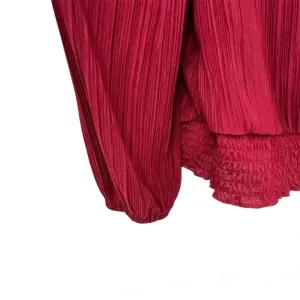 Ann Taylor Factory Women's Red Puff Sleeve Blouse Size S‎ thumbnail 5