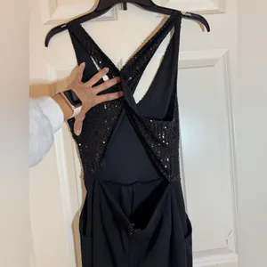 Women’s Jumpsuit, Black Sequin, Small,‎ Open Back thumbnail 6