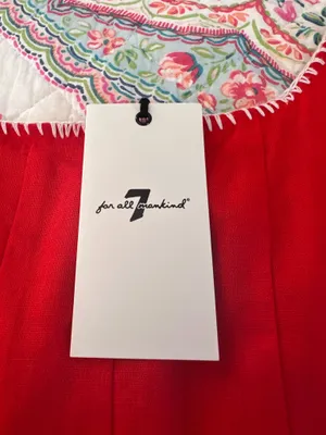 7 for all mankind linen red midi dress thumbnail 5
