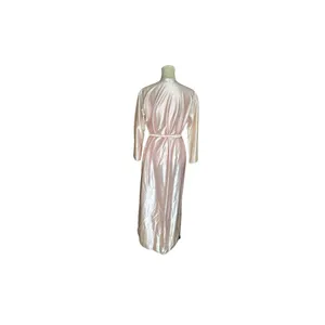 Vintage Lorraine Peignoir Set | Blush Pink Satin Nightgown & Robe | 1980s Embroi thumbnail 3