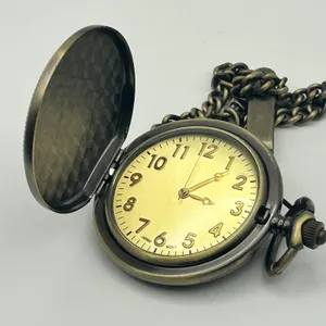 Grandpa Bronze Classic Analog Pocket Watch Working New Battery thumbnail 2